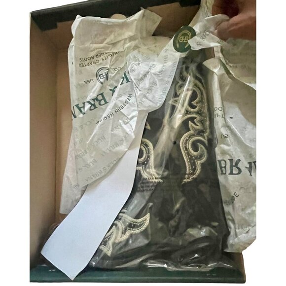 Buck & Brana “Ginger Florida” Black Embroidered Western Boots – Size 8 NEW - Picture 15 of 16